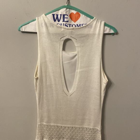 Venus White Crochet Maxi Dress Size S Beachy Resortwear Vacationcore Summer - Picture 7 of 9